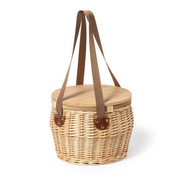 Retro-Kühltasche aus Korbgeflecht