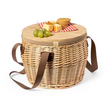 Retro-Kühltasche aus Korbgeflecht